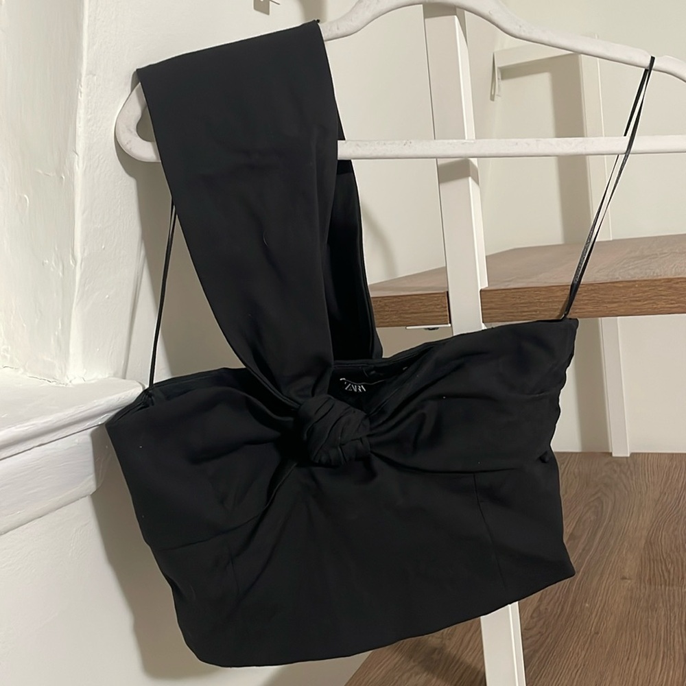 Dressy black crop top, Zara